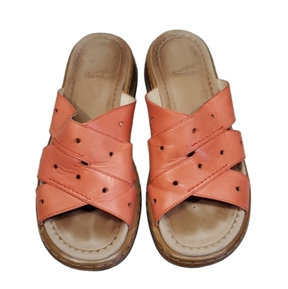 Dansko Women Leather Comfort Crisscross Straps Sandals shoes sz 38 US 7.5-8 - Picture 1 of 12